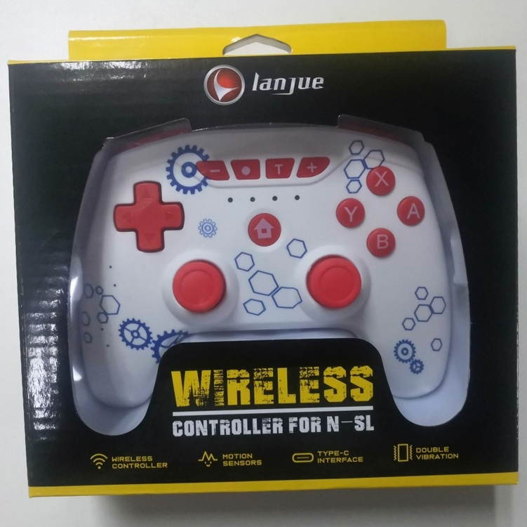 Switch Controllers, Wireless 6-Axis Gamepad Bluetooth Dual Vibration Controller For Switch Pro, Product color: White + Blue Button