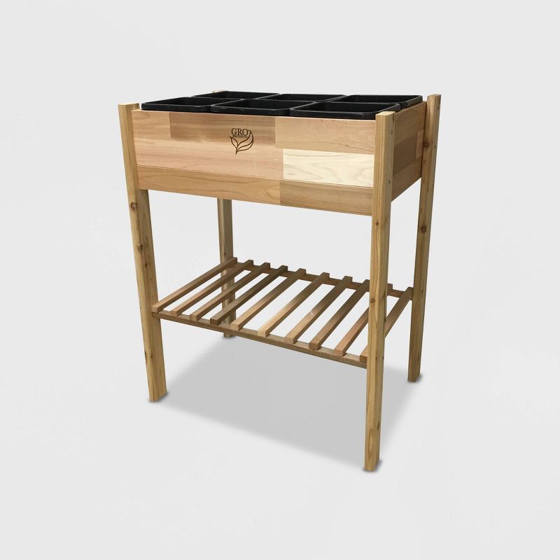 Rectangular Elevated Garden Bed With Removable Liners Cedar - GRO Products