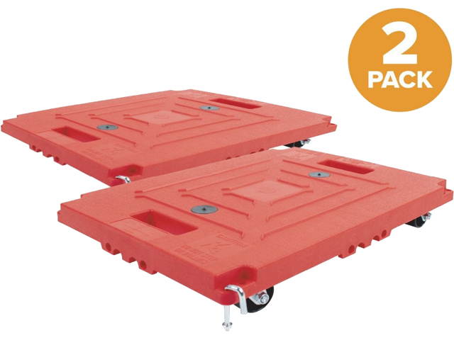 Bostitch BMULELG2P Mule Dollies, 500 lb Capacity, 13.75" x 19" x 5", Red, 2/Pack