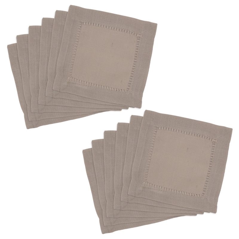 Saro Lifestyle Cocktail Napkin With Hemstitch Border Design (Set of 12)