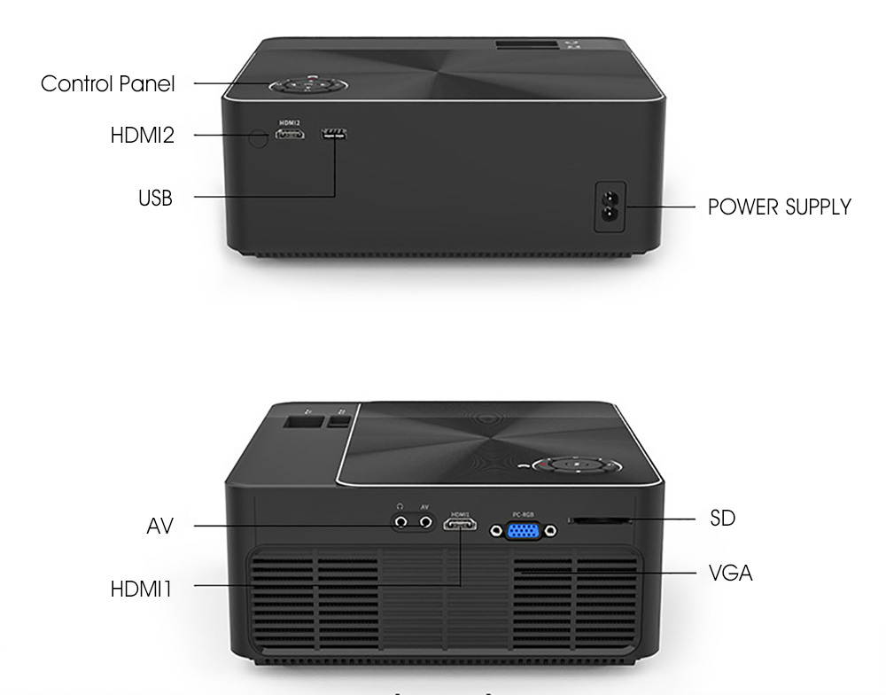 HD Projector 4000 Lumens Android WIFI Bluetooth Portable Cinema Beamer Support 1080p HDMI USB VGA AV SD