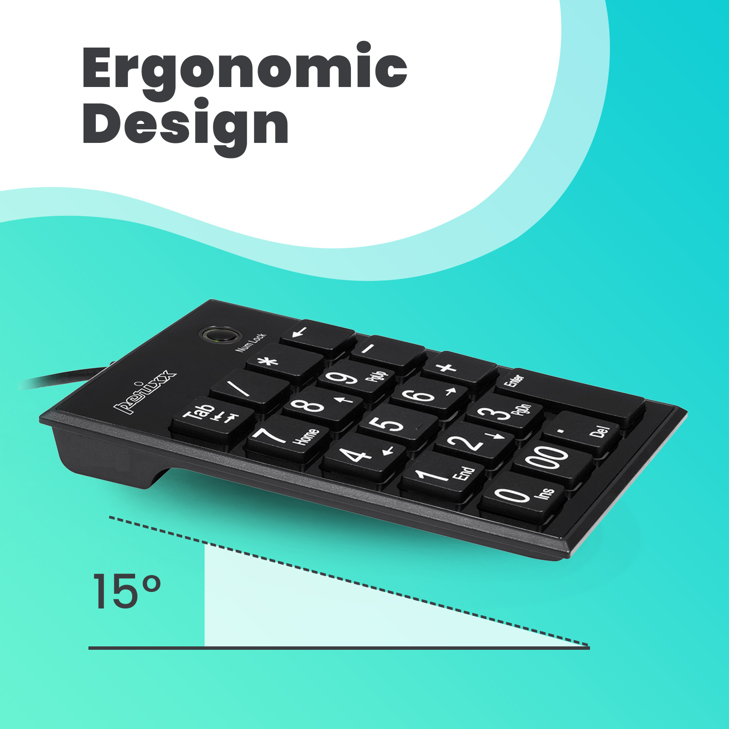 Perixx PERIPAD-303 Wired USB Backlit Mechanical Numeric Keypad, Kailh Brown Switch Illuminated Number Keypad with Office Shortcut Keys, Full Size 22 Keys