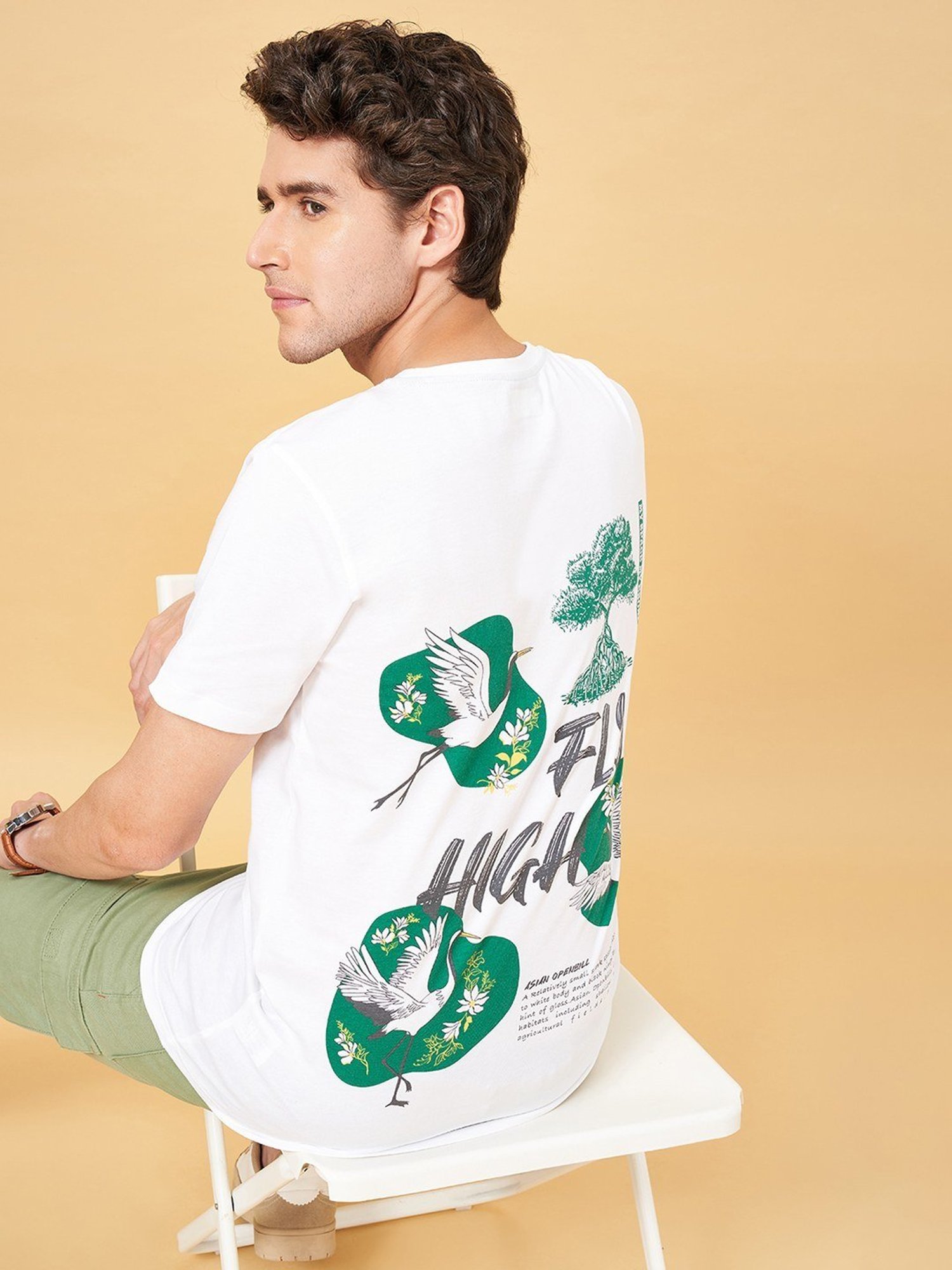 Urban Ranger by Pantaloons Gardenia Cotton Slim Fit Printed T-Shirt