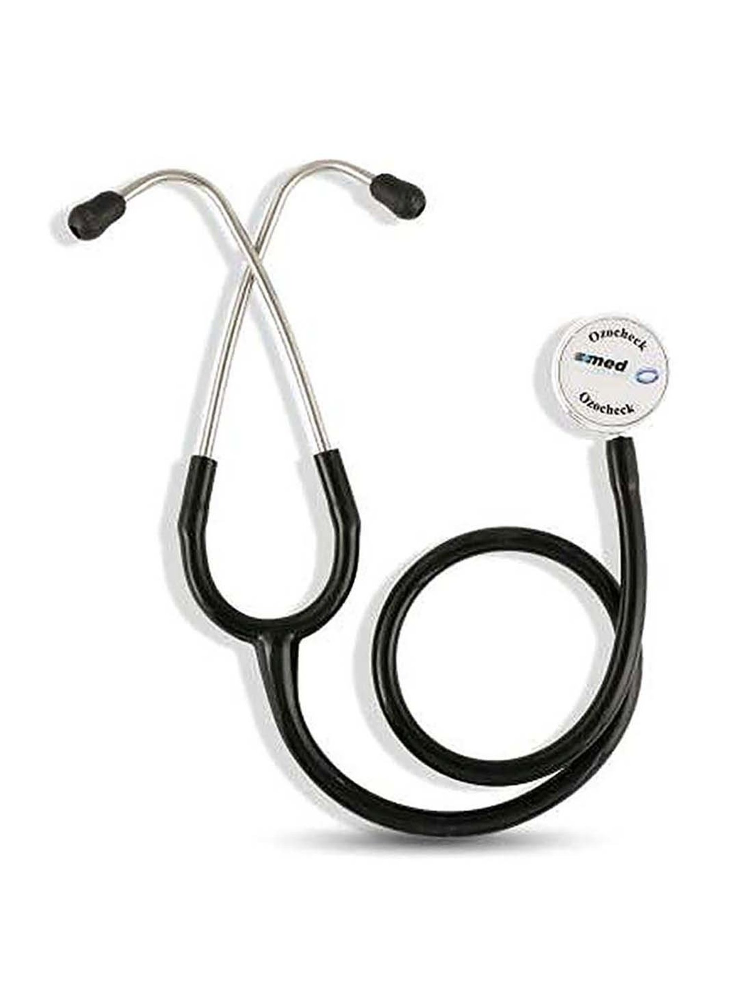 Ozocheck St Deluxe Stethoscope with Stainless Steel Frame (Black)