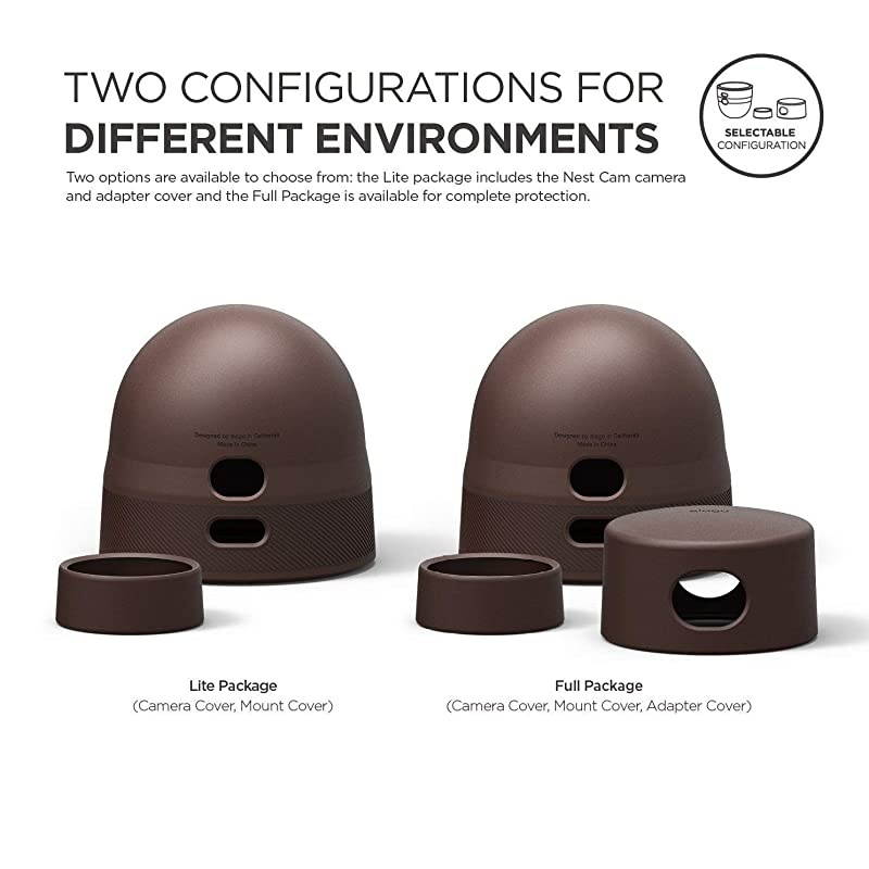 Google Nest Cam Outdoor Cover (Dark Brown, 3Pcs) - Full Package, All Weather Protection, Adapter Cover Included, Easy Installation