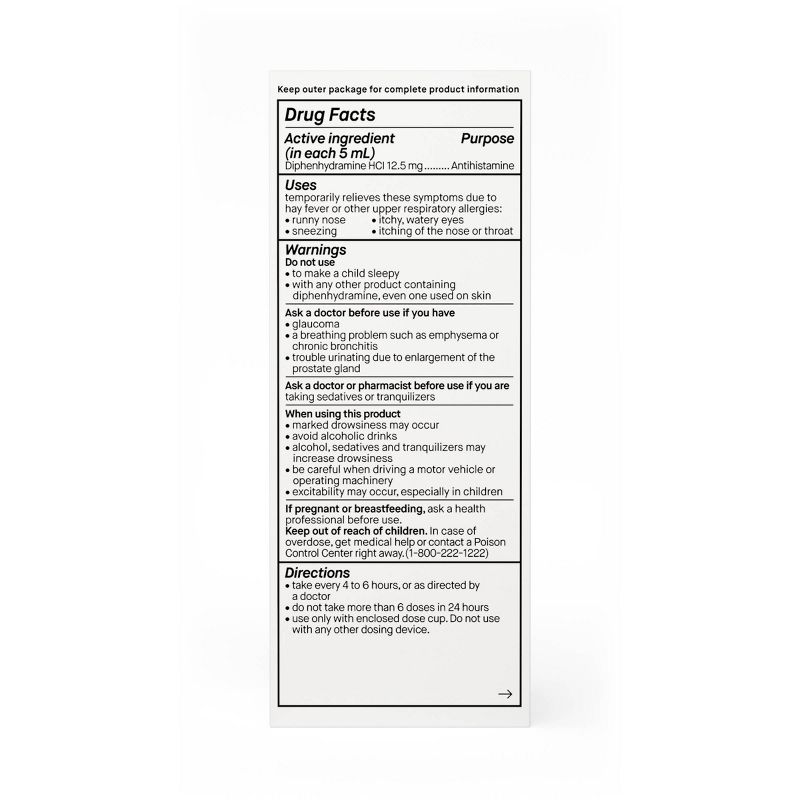 Genexa Kids' Diphenhydramine Allergy Liquid Medicine - Organic Agave - 4 fl oz