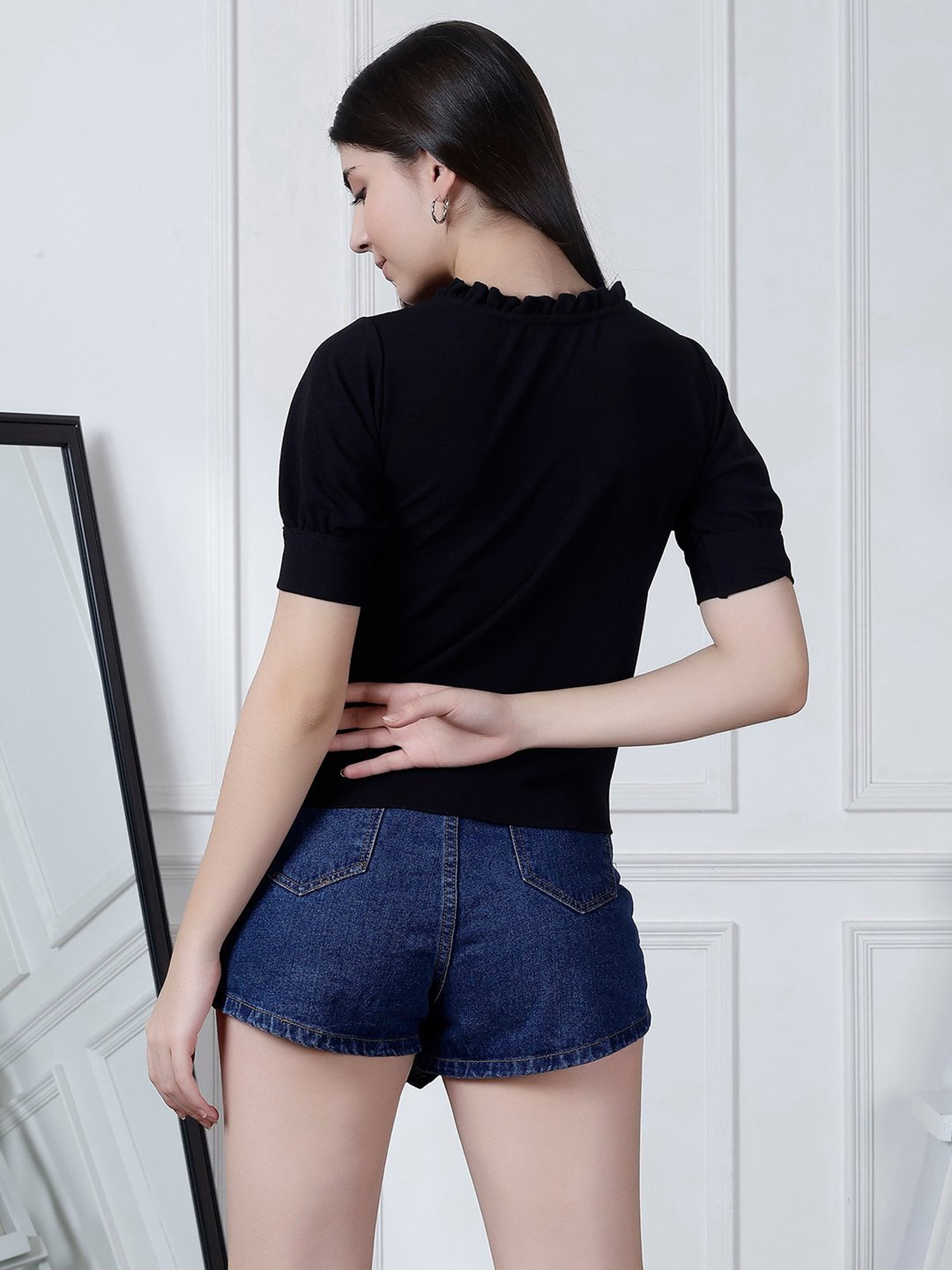 NEUDIS Black Regular Fit Top