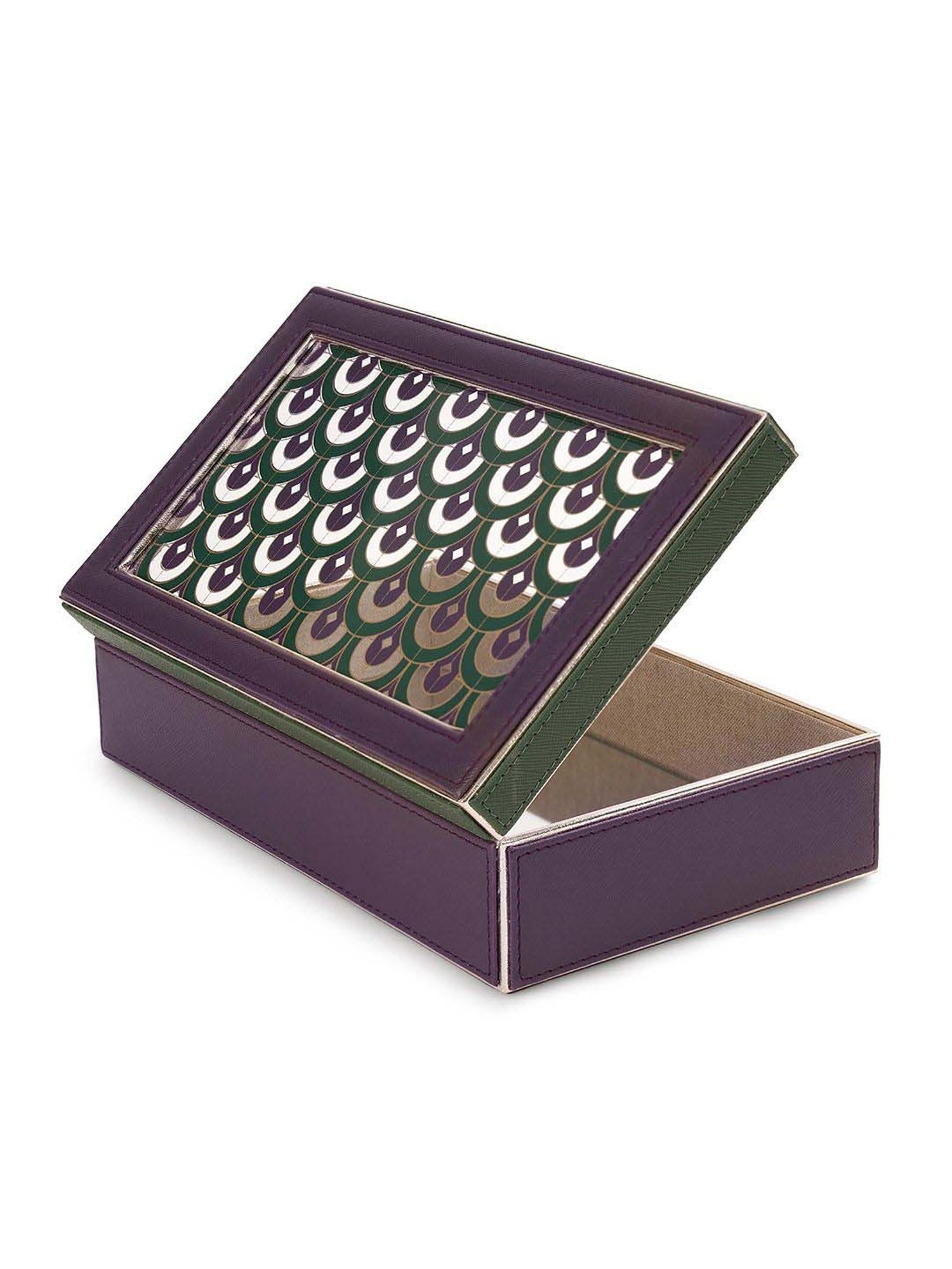 Pure Home and Living Purple & Green Mdf Dual Tone Printed Storage Box