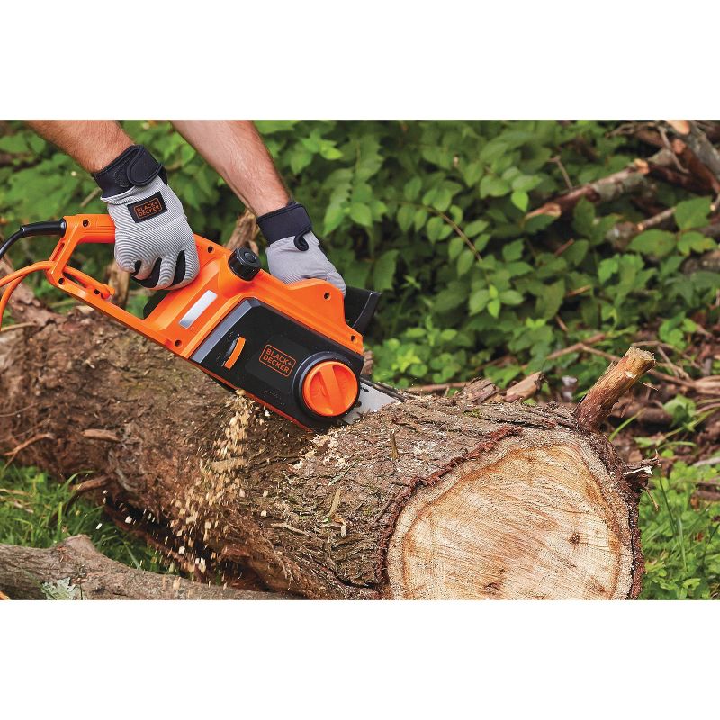 BLACK+DECKER 12" 120V AC Corded Chainsaw with Tool Free Tensioning - Orange Sorbet