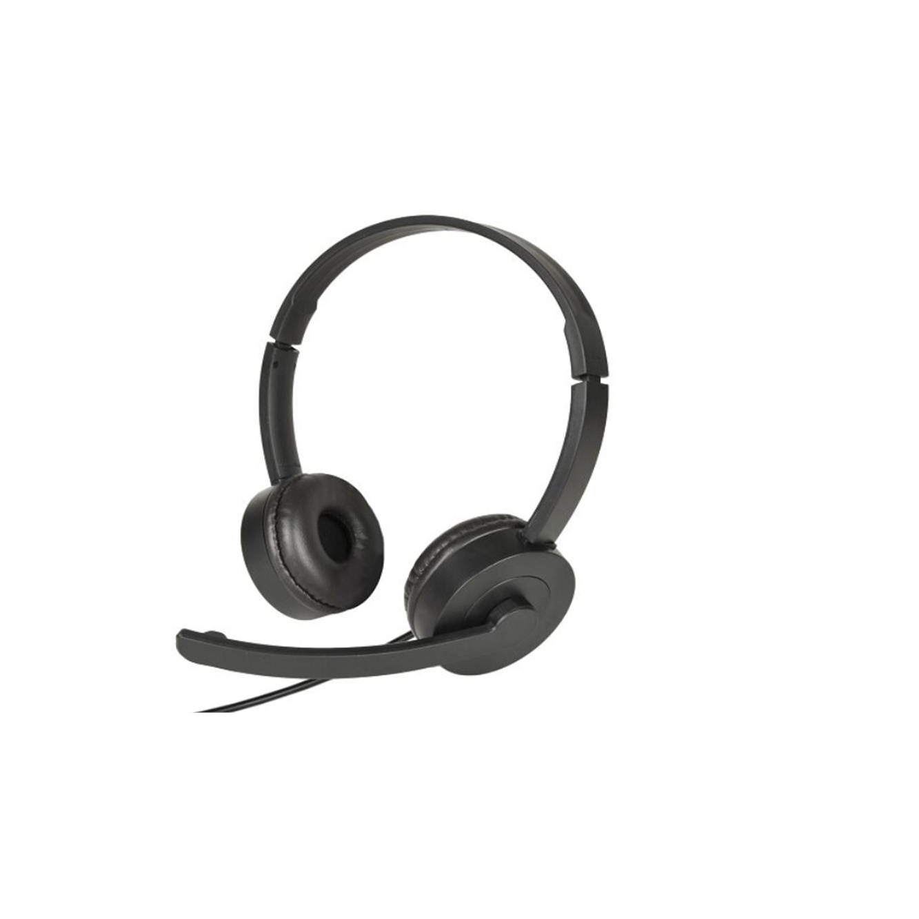 Evertek H801-BK-FB USB On-Ear Headset with Fold-Away Noise Canceling Microphone, Black