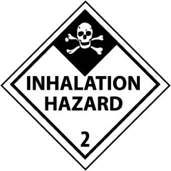 NMC DL105ALV-DOT SHIPPING LABEL, INHALATION HAZARD 2, 4X4, PS VINYL, 500/ROLL (1 ROLL)