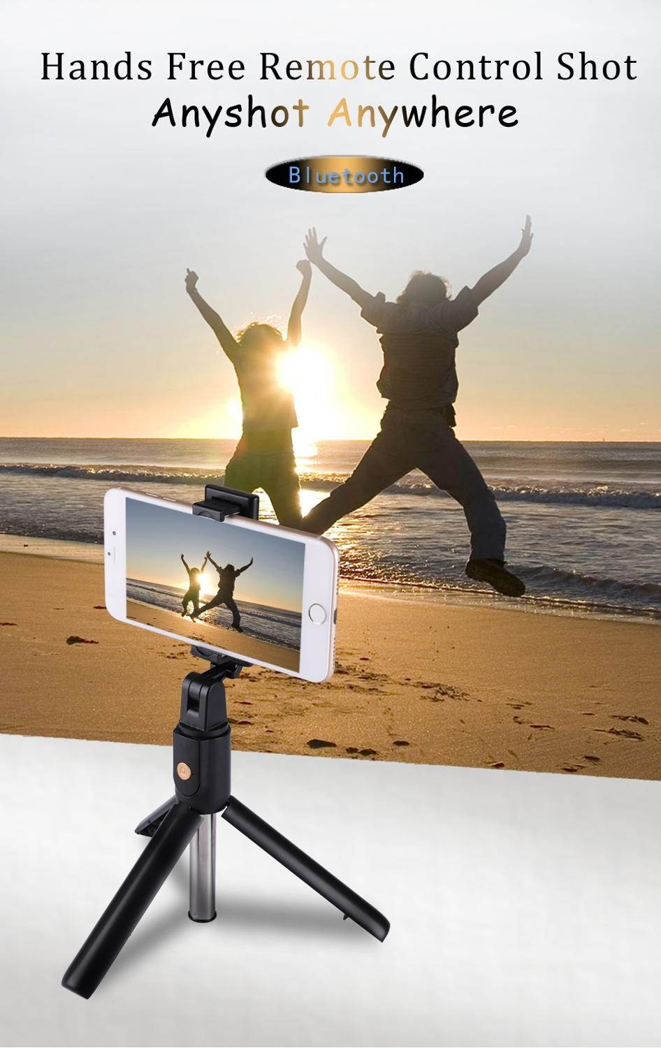 Remote Extendable Mini Tripod Wireless Bluetooth Selfie Stick for iphone/Android/3 in 1Foldable Handheld Monopod Shutter