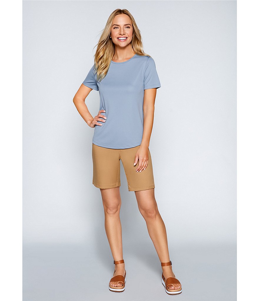 IBKUL Solid Long Sleeve Mock Neck Top