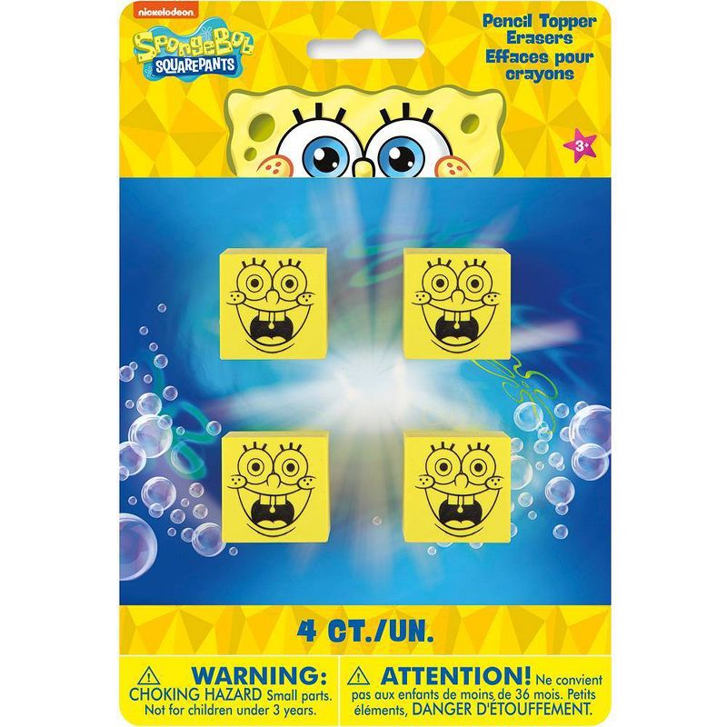 SpongeBob SquarePants 4ct Pencil Topper Erasers