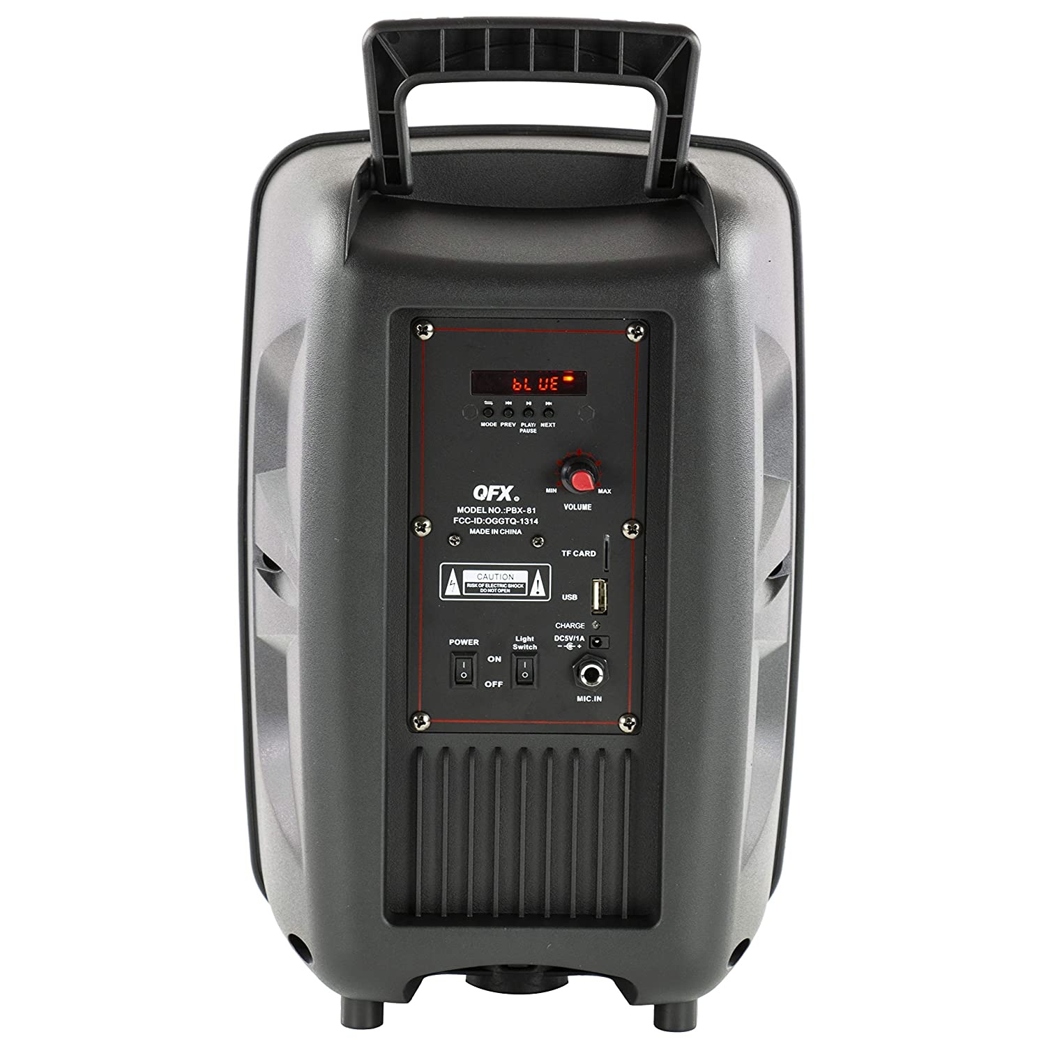 QFX PBX-81 8" Portable Bluetooth Party Speaker with Microphone