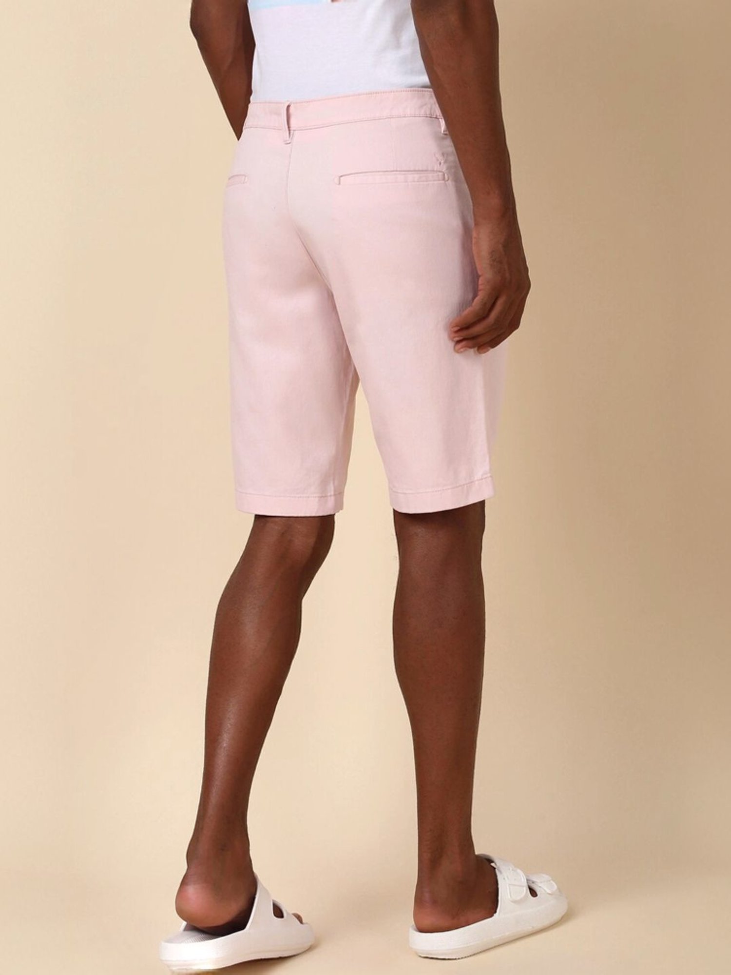 Allen Solly Pink Slim Fit Shorts