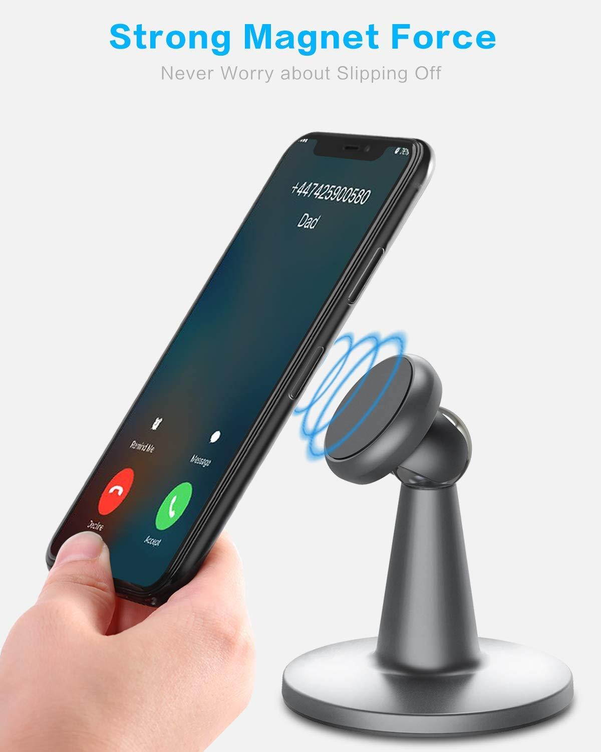 Magnetic Cell Phone Stand for Desk, SUPERONE Desktop Phone Holder Compatible with iPhone 11 Pro Xs Xs Max Xr X 8 7 6, Samsung, Google Pixel and More