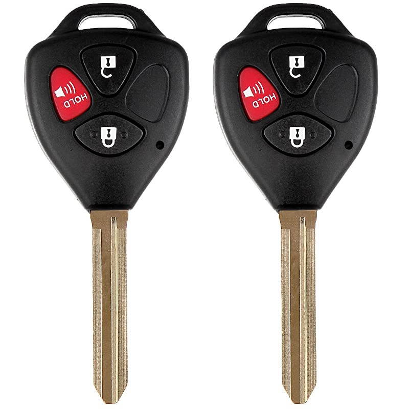 2pcs 3 Buttons Compatible with New Replacement Key Keyless Remote SHELL CASE Car Fob Uncut Blade fit 20072015 Toyota RAV4 Matrix 4Runner FCC HYQ12BBY GQ429T3