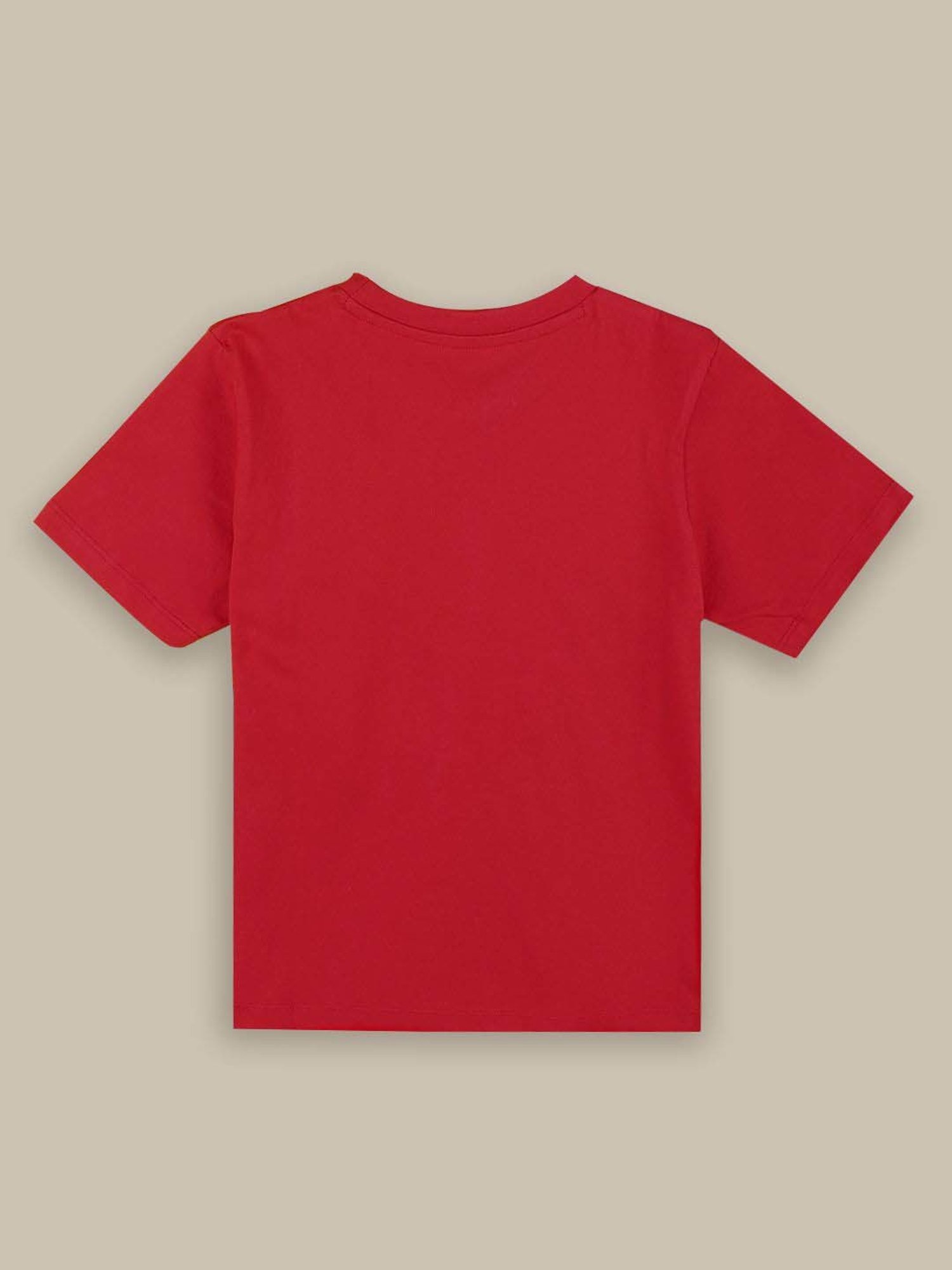 Kidsville Boys Red Cotton Printed T-Shirt