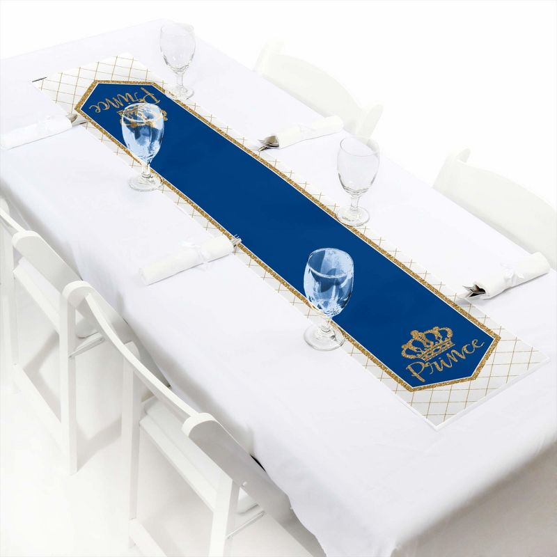Big Dot of Happiness Royal Prince Charming - Petite Baby Shower or Birthday Party Paper Table Runner - 12 x 60 inches