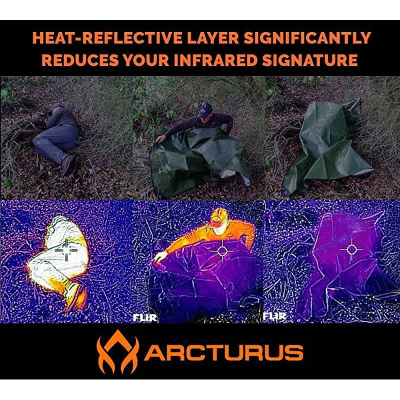 Heavy Duty Survival Blanket - Insulated Thermal Reflective Tarp - 60" x 82". All-Weather, Reusable Emergency Blanket for Car or Camping. Thermal Barrier Blocks Infrared Signature