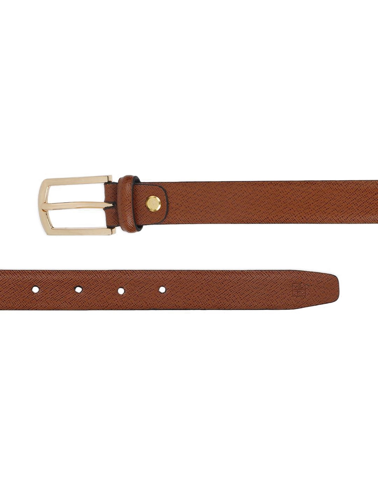Carlton London Tan Textured Formal Belt for Women