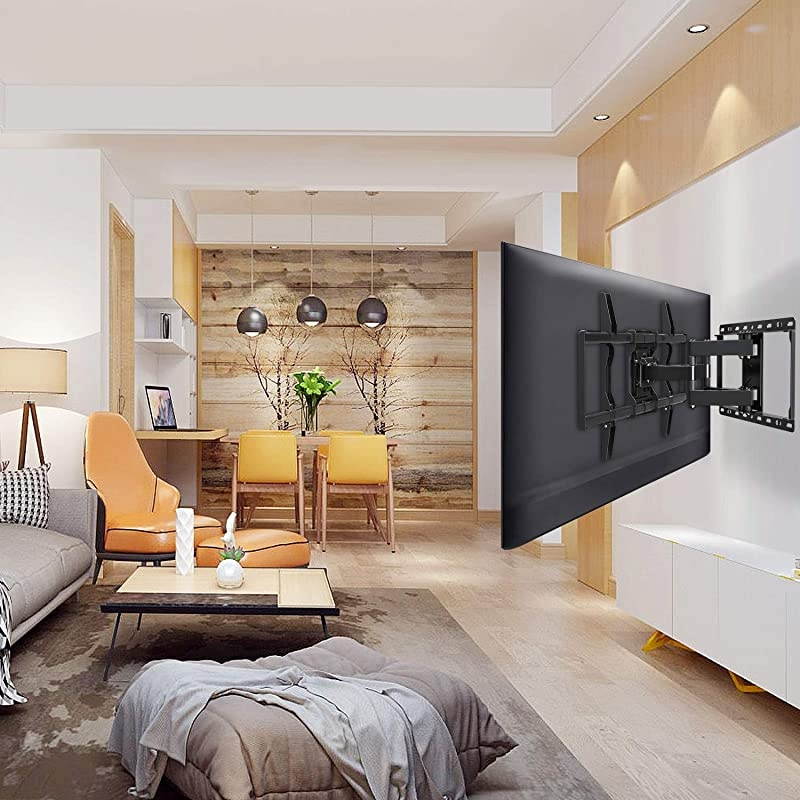 TV Mount Bracket for 4270 Inch Flat Screen TVs Full Motion TV Wall Mounts with Swivel Articulating Dual Arms Heavy Duty Design Max VESA 600x400mm 100 LBS Loading MD2296