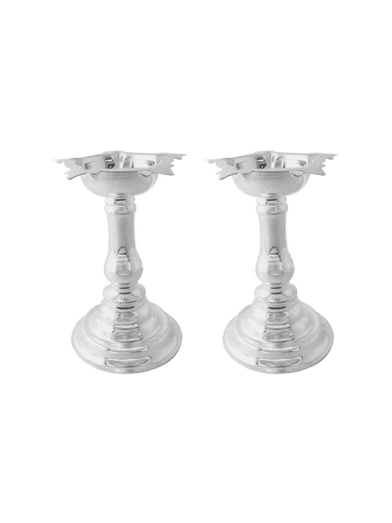 Sri Jagdamba Pearls 0.8 Silver Diya - Set of 2
