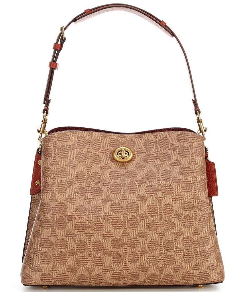 COACH Signature Coated Canvas Willow Shoulder Bag