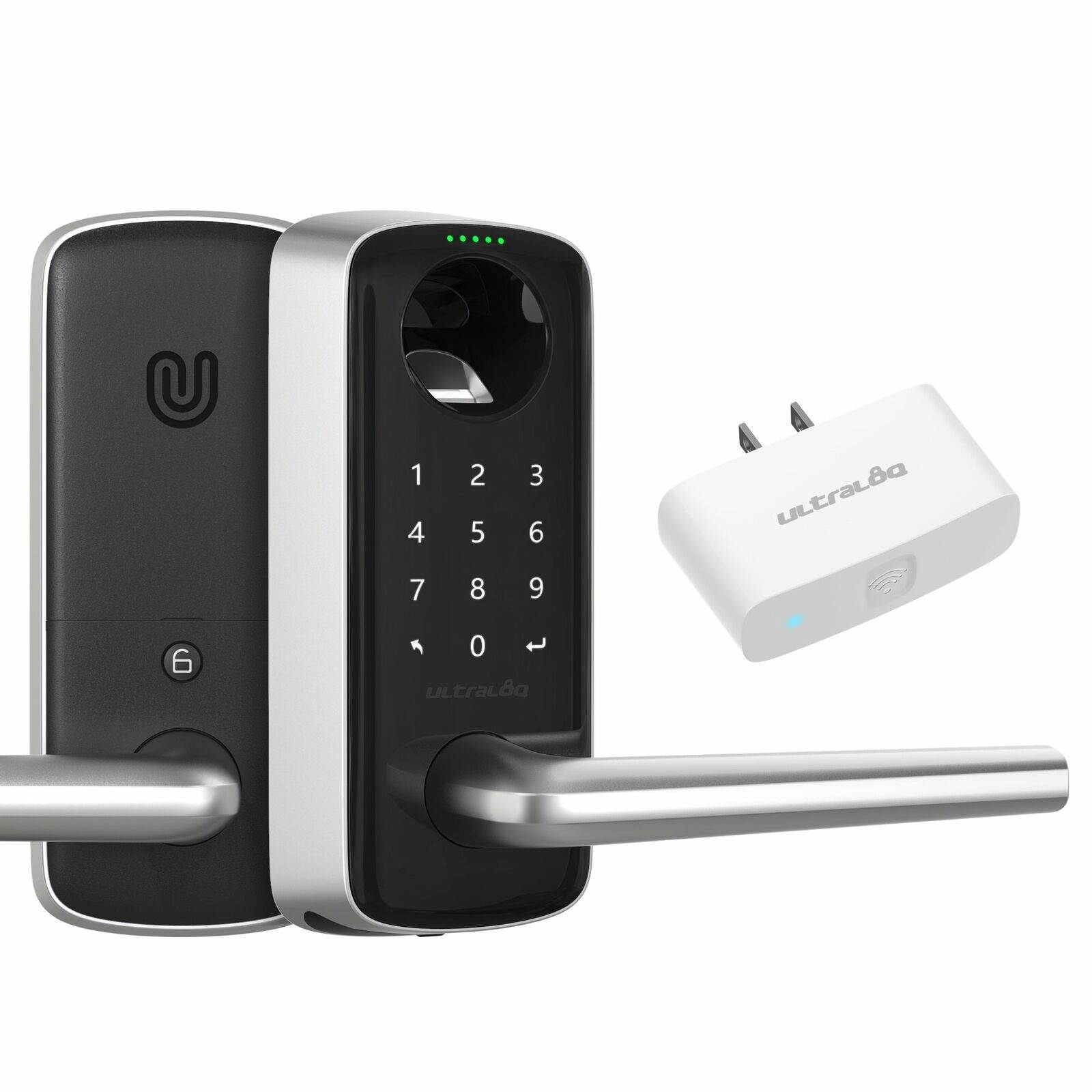 Ultraloq Lever Bluetooth Enabled Fingerprint and Touchscreen Smart Lock + WiFi Bridge Adaptor