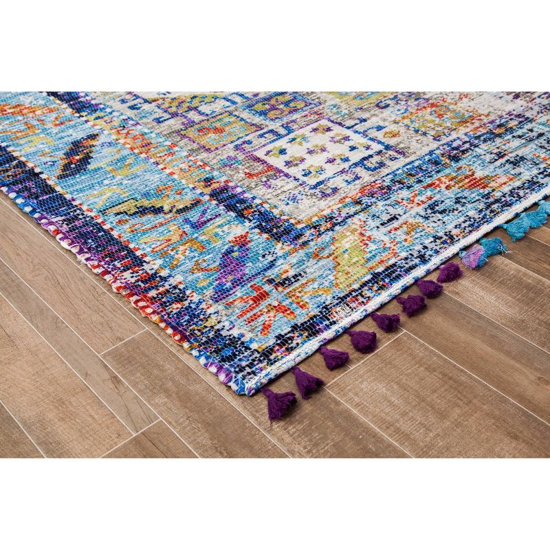 5'x7'6" Tarom Distressed Rug with Multiple Fringe - Anji Mountain