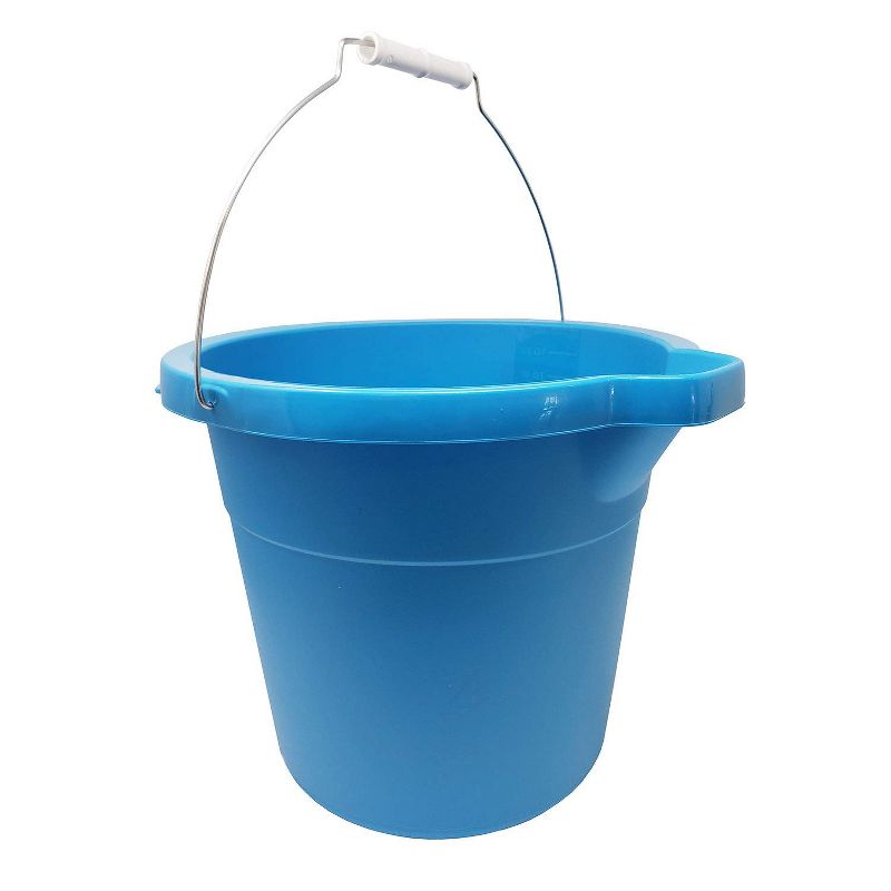 Sterilite Heavy-Duty Extra Large 18-Quart Easy Pour Spout Pail Bucket with Comfortable Grip Handle, Blue (6 Pack)