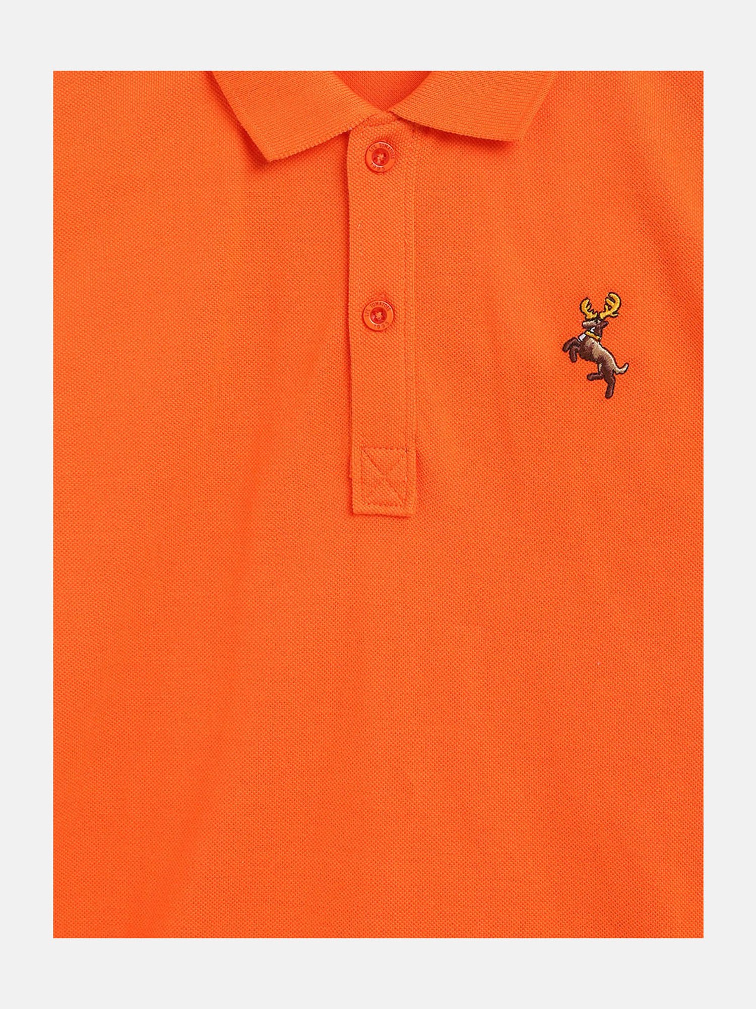 Li'l Tomatoes Kids Orange Solid Polo T-Shirt