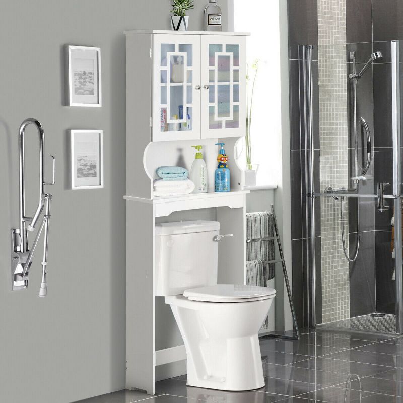 Costway Bathroom Spacesaver Over the Toilet Door Storage Cabinet Tower Organizer White