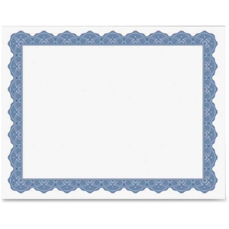 Geographics Parchment Certificates Blank 8-1/2"x11" 8/PK Blue 40725OD