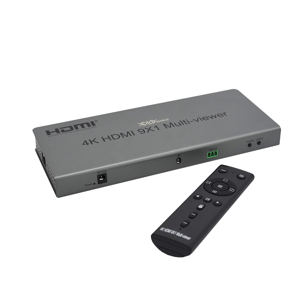 XOLORspace QV901 4K HDMI 9x1 Multi-viewer 9 HDMI inputs 1 HDMI output with 12 modes of video segmentation