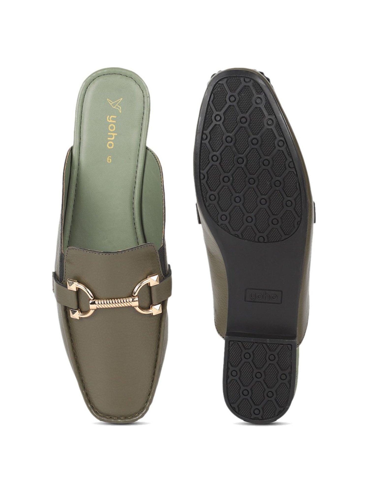 Yoho Women's Olive Mule Shoes