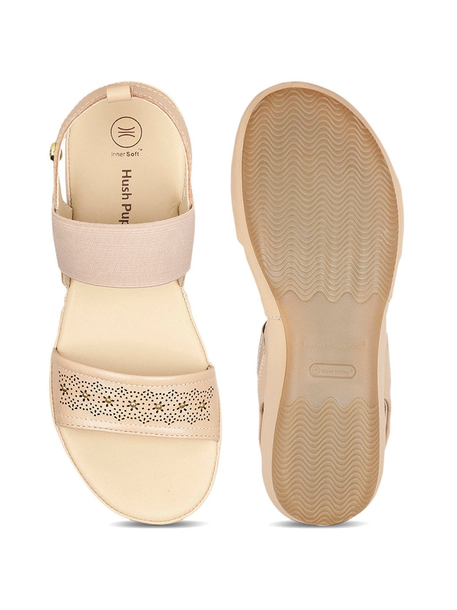 Hush Puppies by Bata Women's CIA Beige Sling Back Sandals
