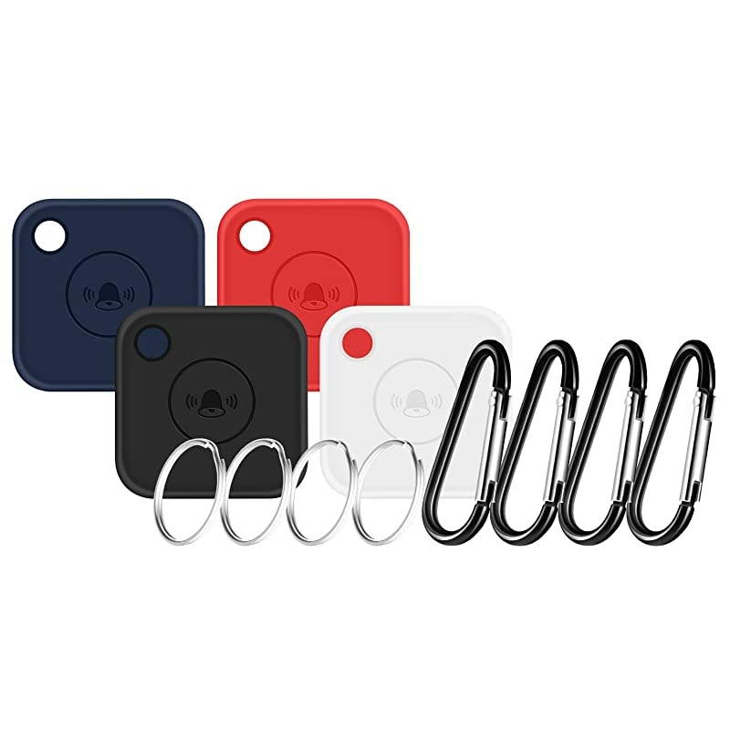 Case for Tile Mate 2020 2018 4 Pack Cover Case AntiScratch Lightweight Soft Full Body Shock Protective Sleeve Ultra Slim Skin for Tile Mate Bluetooth AntiLoss Device with Carabine