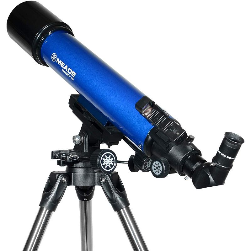 Meade Instruments 209005 Infinity 90MM Astronomical Nighttime Refracting Telescope for Kids and Adults, Focal Length 900mm, Focal Ratio f/6.7, Blue