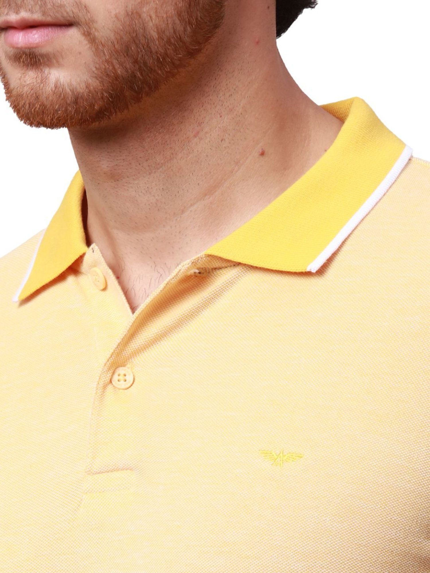 Park Avenue Yellow Slim Fit Polo T-Shirt