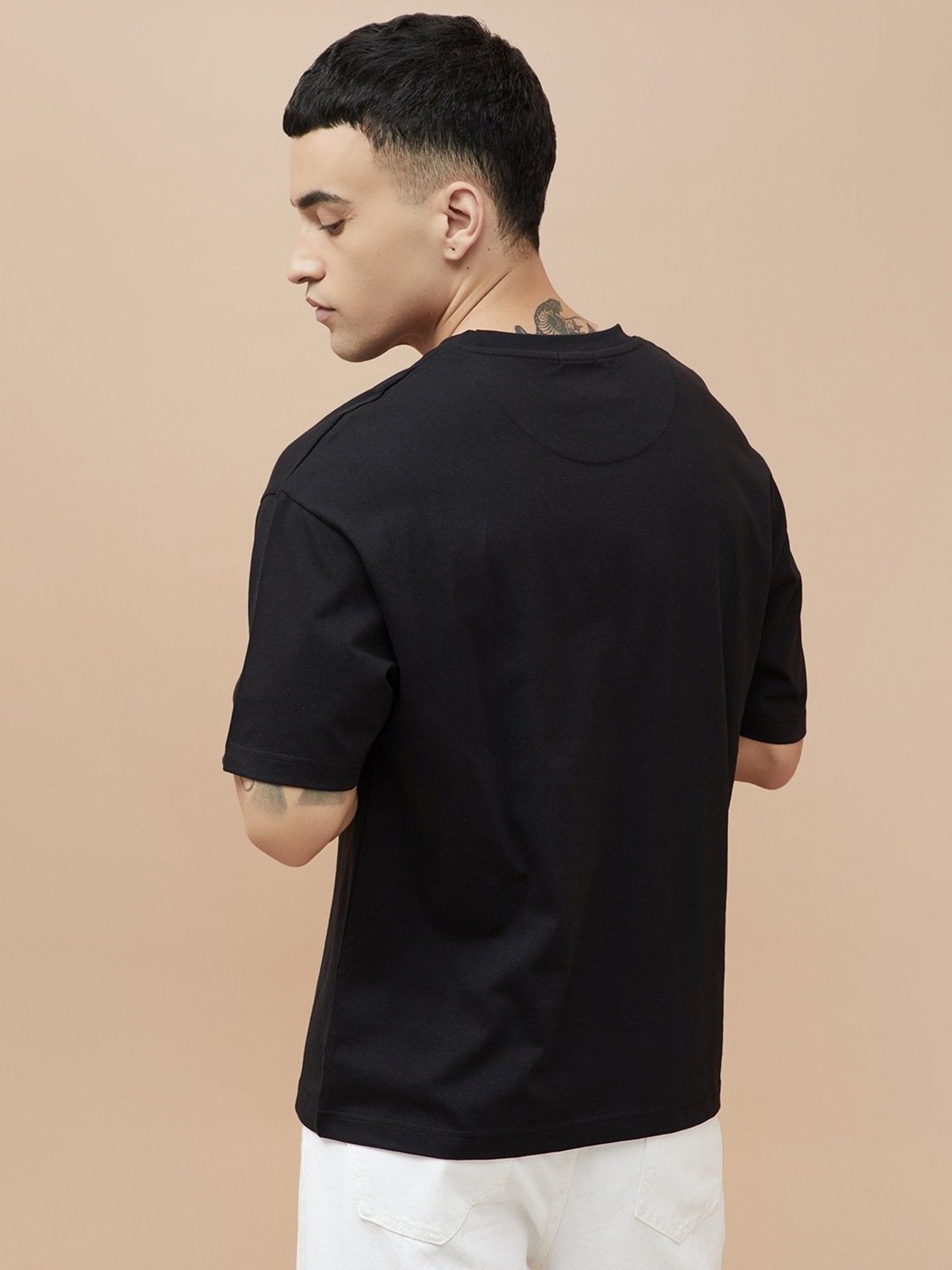 Forca By Lifestyle Black Cotton Regular Fit Printed T-Shirt