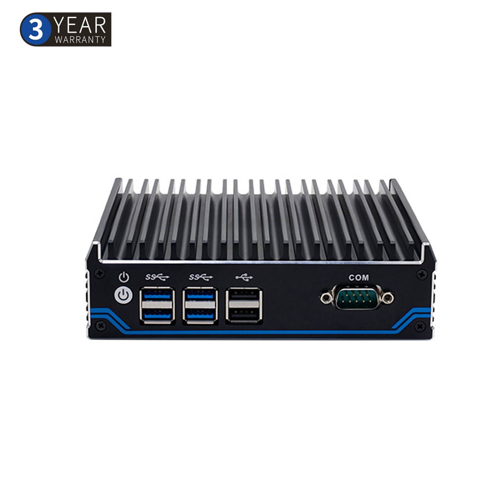 Fanless Mini PC Intel Celeron J4125 Quad Core Fanless Mini Desktop Computer DDR4  M.2 Windows 10 Pro with1xHDMI 2xDP Dual Lan 4xUSB3.0 2xUSB2.0 1xCOM 8G RAM 128G SSD