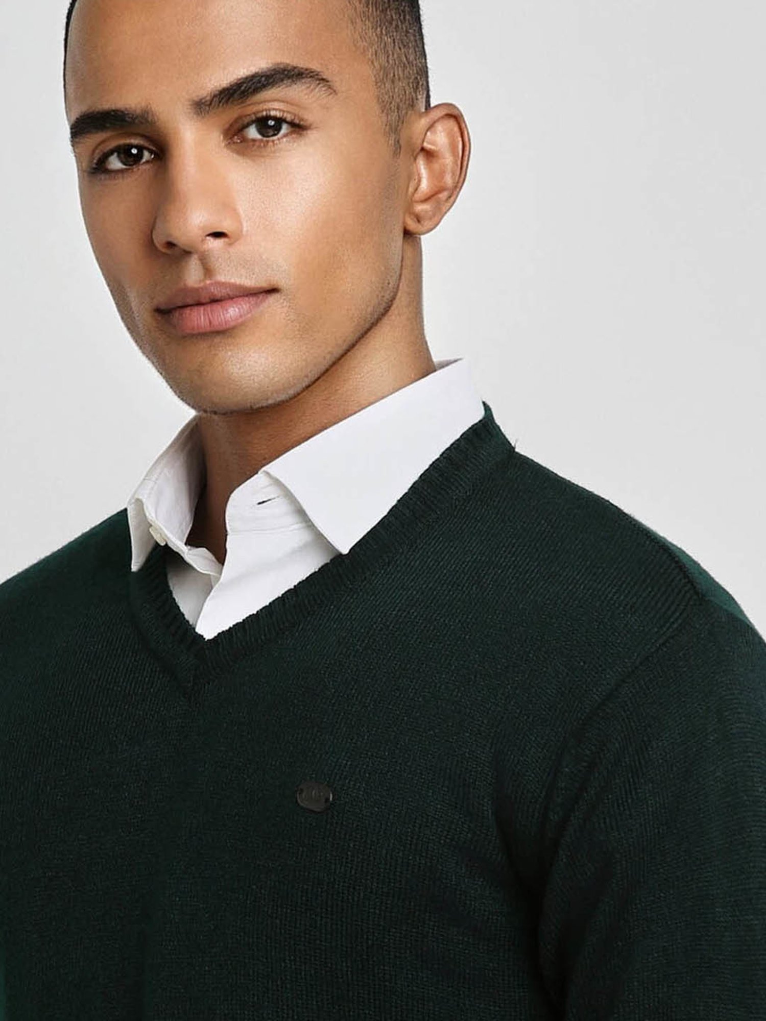 Peter England Casuals Green Regular Fit Sweater