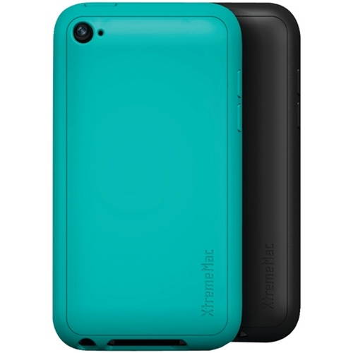 XtremeMac Tuffwrap Silicone Case for iPod Touch 4G (2 PK Black & Turquoise)