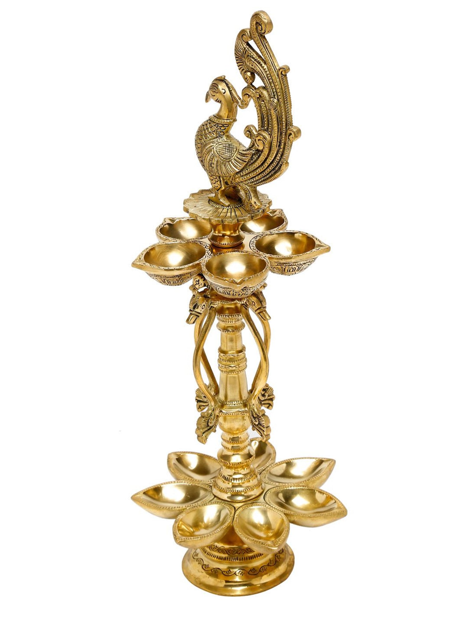 Fabindia Brass Mehnoor Casted Bird Oil Lamp