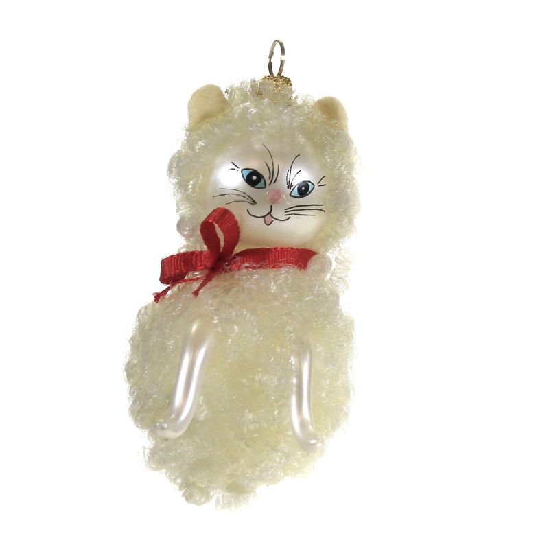Italian Ornaments 3.75" Little Cat With Curly Hair Christmas Ornament  -  Tree Ornaments