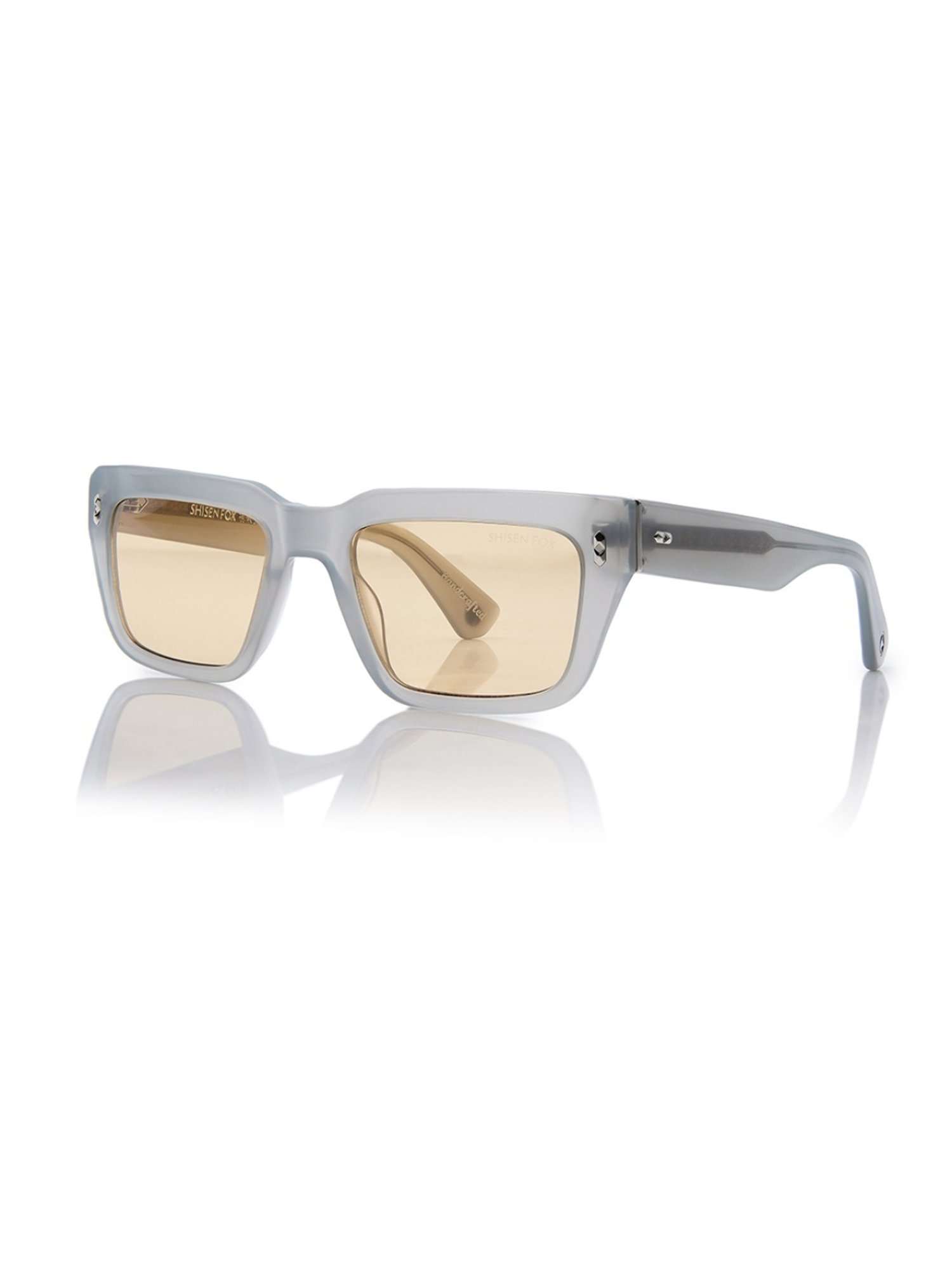 Shisen Fox Habiki Frost Rectangular Unisex UV Protection Sunglasses -53 mm