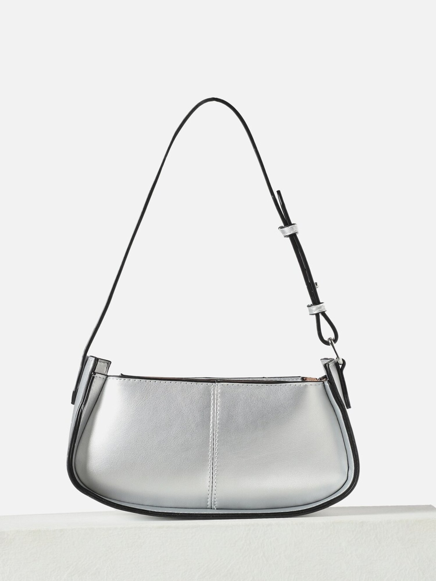 Allen Solly Grey Solid Medium Shoulder Handbag