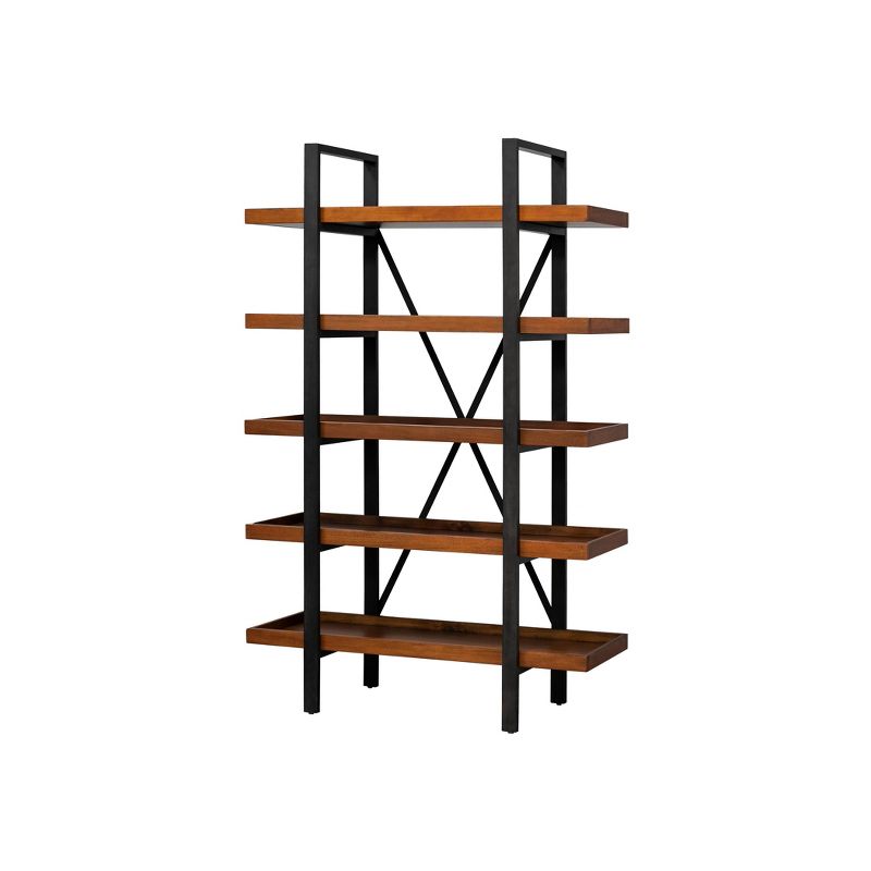 72" Grafton Industrial Wood Bookcase Brown - Martin Furniture